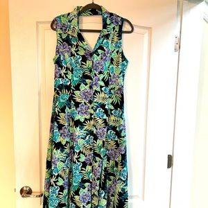 Erika Woman’s Midi Flowered / Tropical Dress / Size L / Excellent Condition